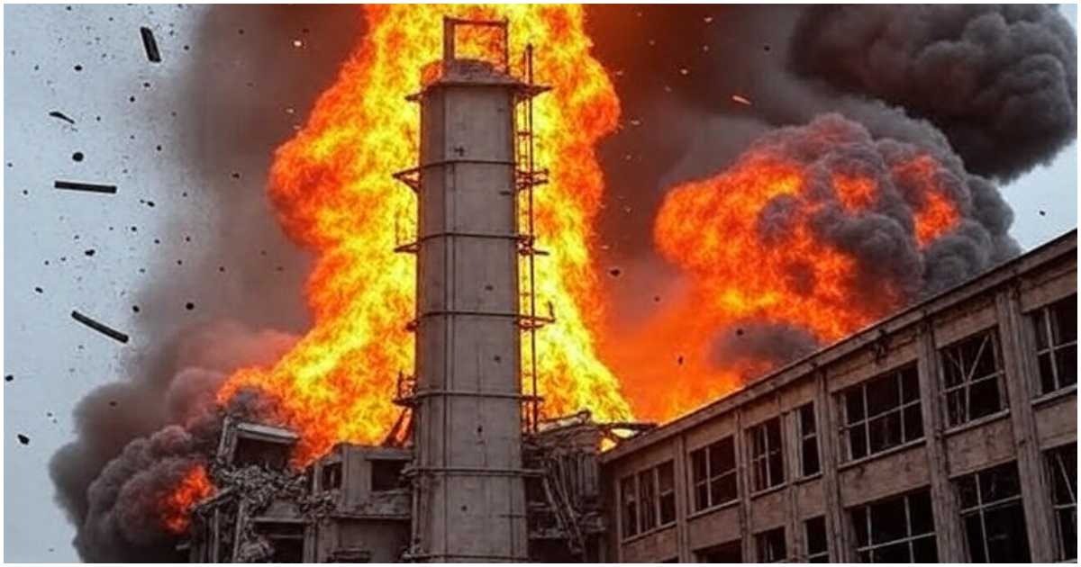 টেনেসির কারখানায় বিস্ফোরণের এআই নির্মিত চিত্র। ছবি: গ্রোক